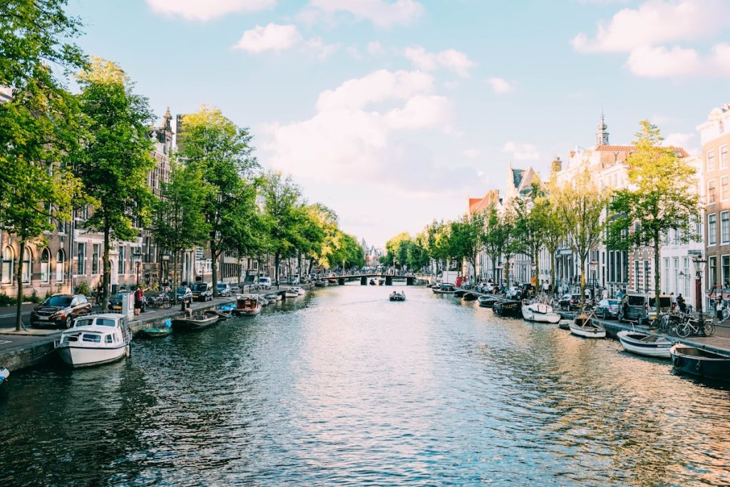 Amsterdam canal houses in Holland