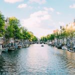 Amsterdam canal houses in Holland