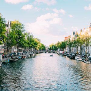 Amsterdam canal houses in Holland