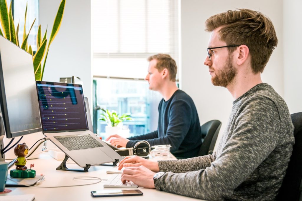 SaaS technology startup website with dark modern design