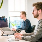 SaaS technology startup website with dark modern design